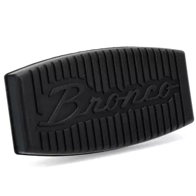 Bronco Script Brake Pedal Pad, A/T Power (Wide), 76-77 Bronco